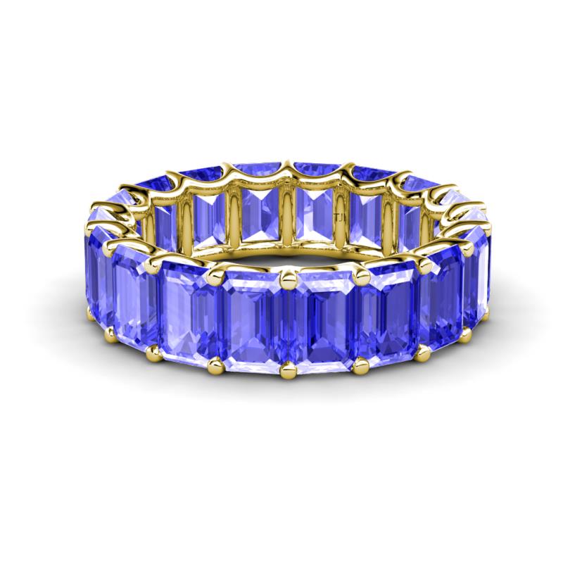 Victoria 6x4 mm Emerald Cut Tanzanite Eternity Band 
