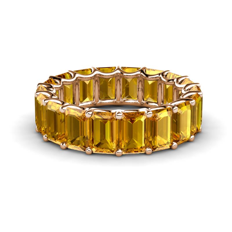 Victoria 6x4 mm Emerald Cut Citrine Eternity Band 