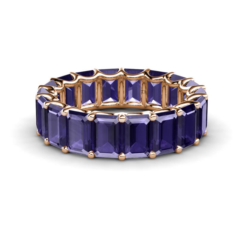 Victoria 6x4 mm Emerald Cut Iolite Eternity Band 