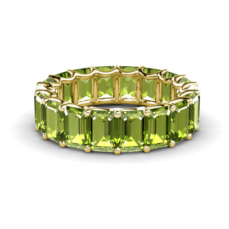 Victoria 6x4 mm Emerald Cut Peridot Eternity Band 
