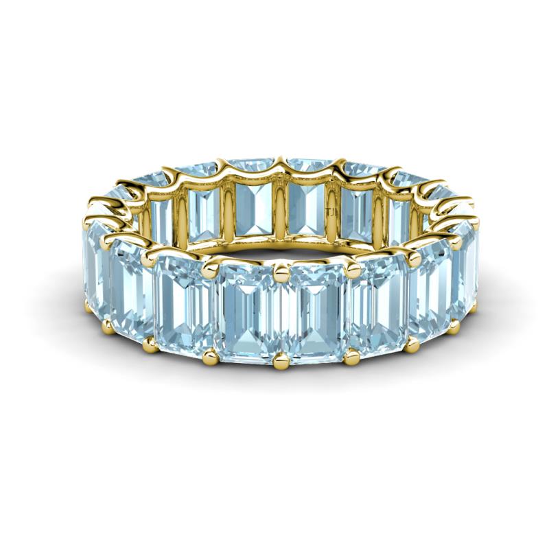 Victoria 6x4 mm Emerald Cut Aquamarine Eternity Band 
