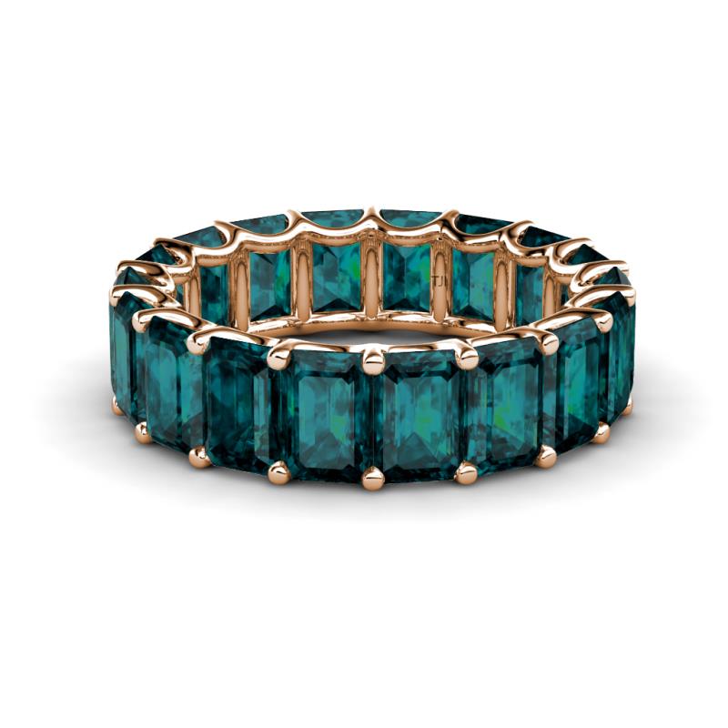 Victoria 6x4 mm Emerald Cut London Blue Topaz Eternity Band 