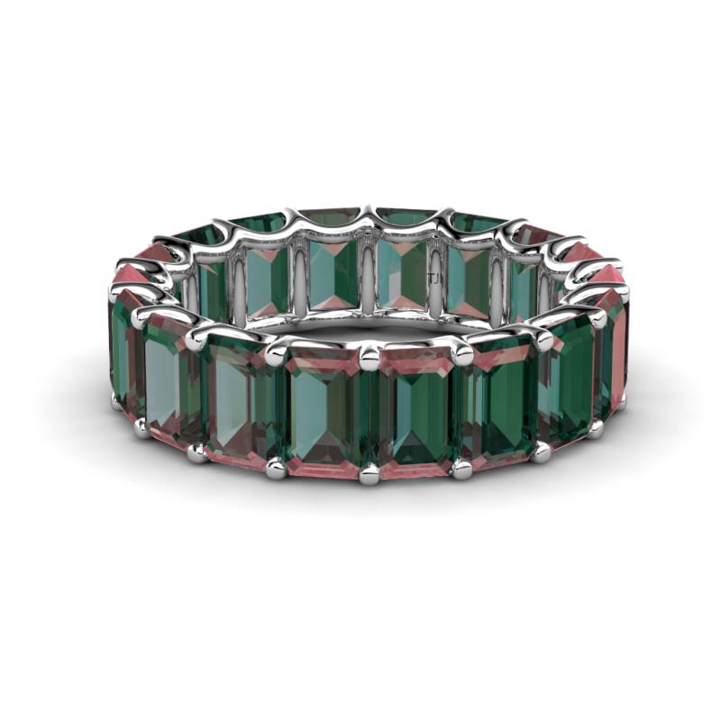 Victoria 6x4 mm Emerald Cut Lab Created Alexandrite Eternity Band 