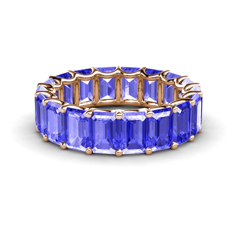 Victoria 6x4 mm Emerald Cut Tanzanite Eternity Band 