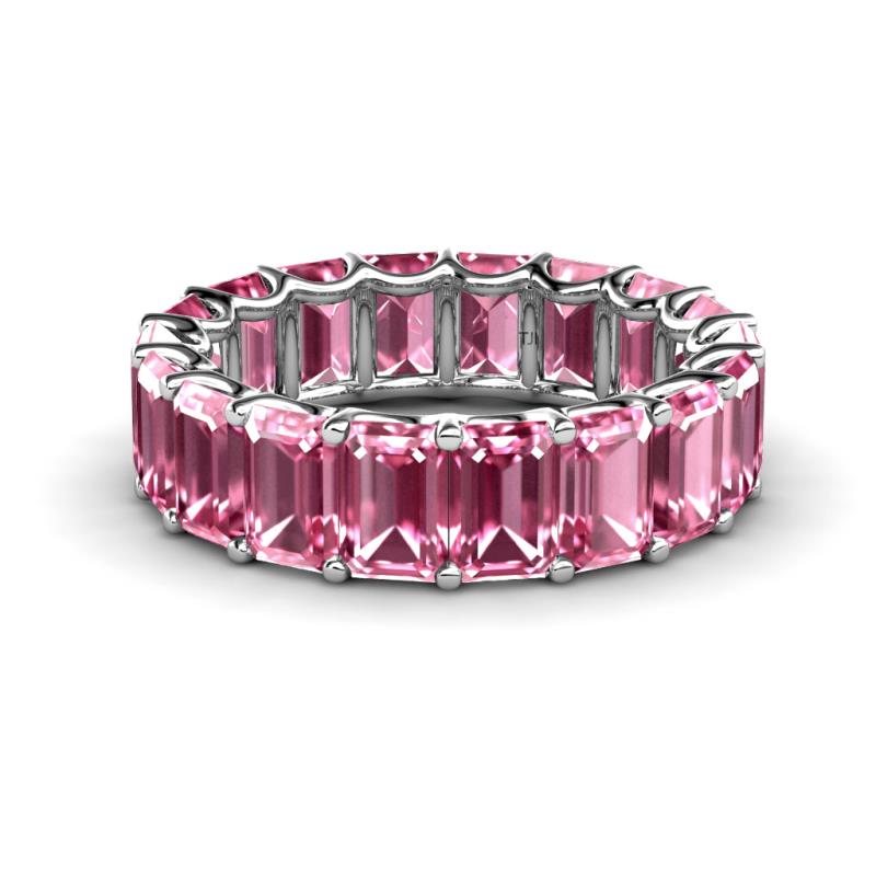 Victoria 6x4 mm Emerald Cut Pink Tourmaline Eternity Band 