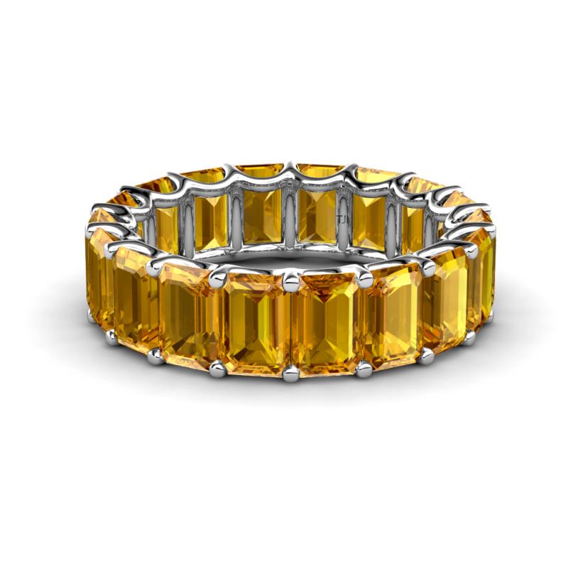 Victoria 6x4 mm Emerald Cut Citrine Eternity Band 