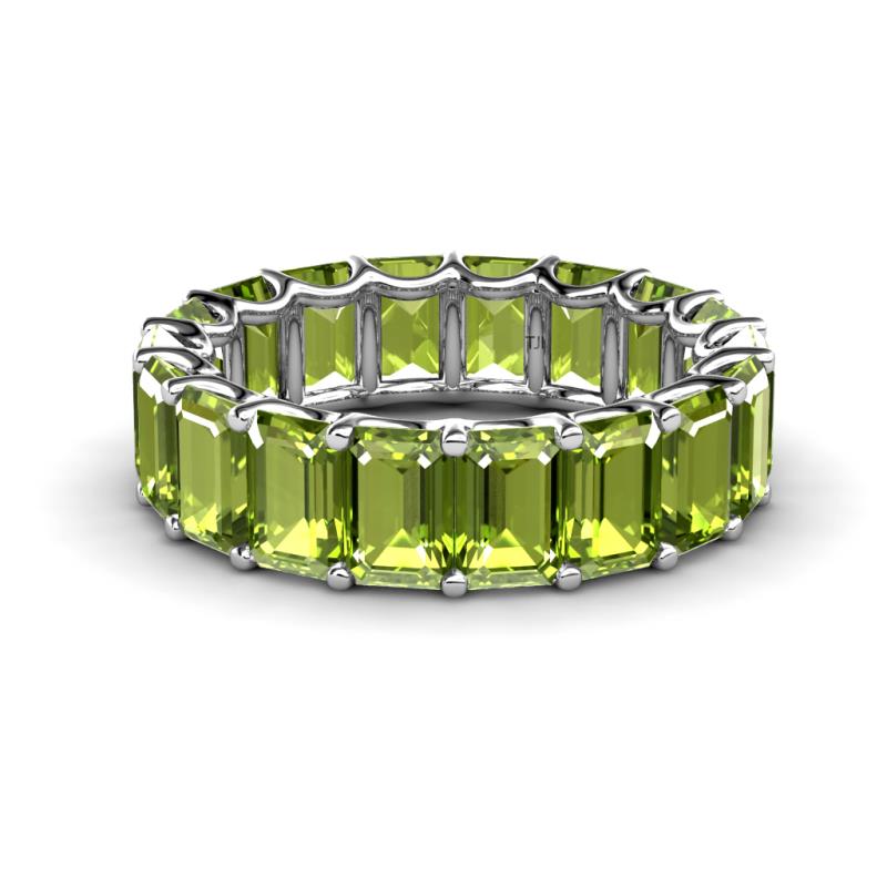 Victoria 6x4 mm Emerald Cut Peridot Eternity Band 