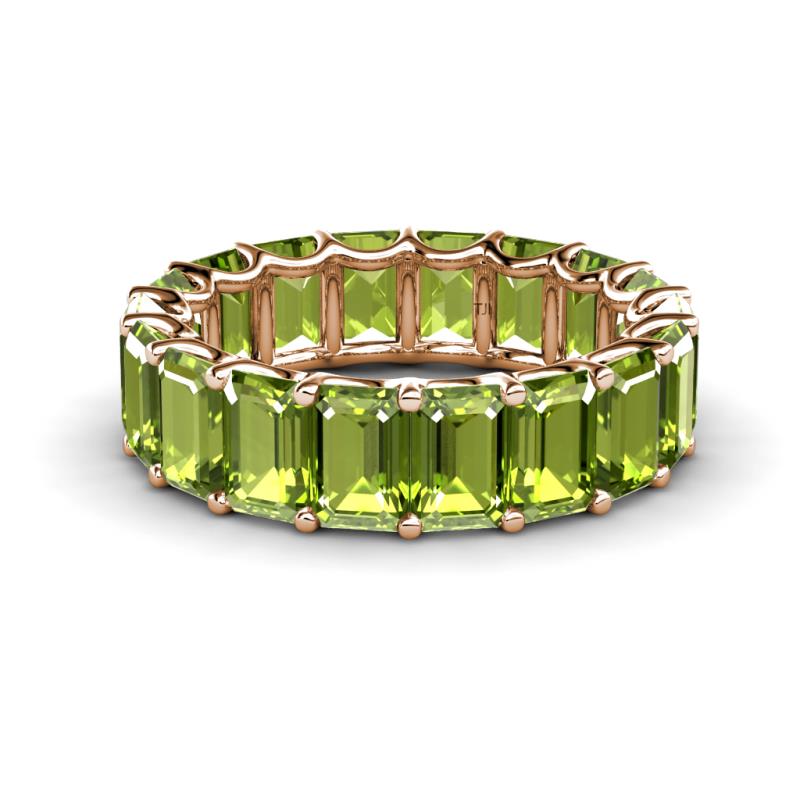 Victoria 6x4 mm Emerald Cut Peridot Eternity Band 
