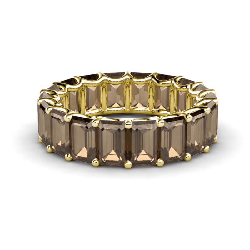 Victoria 6x4 mm Emerald Cut Smoky Quartz Eternity Band 