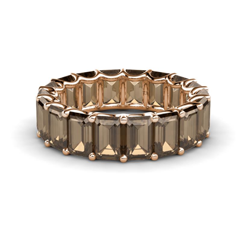 Victoria 6x4 mm Emerald Cut Smoky Quartz Eternity Band 