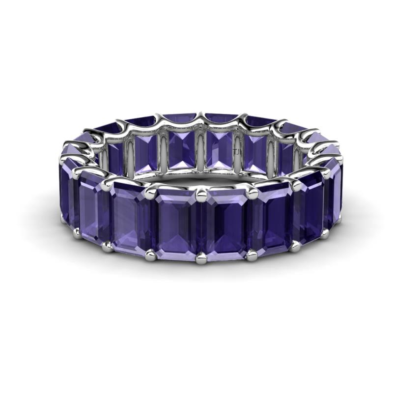 Victoria 6x4 mm Emerald Cut Iolite Eternity Band 