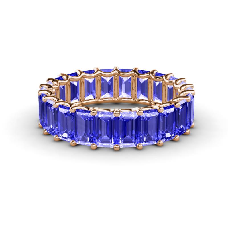 Victoria 5x3 mm Emerald Cut Tanzanite Eternity Band 
