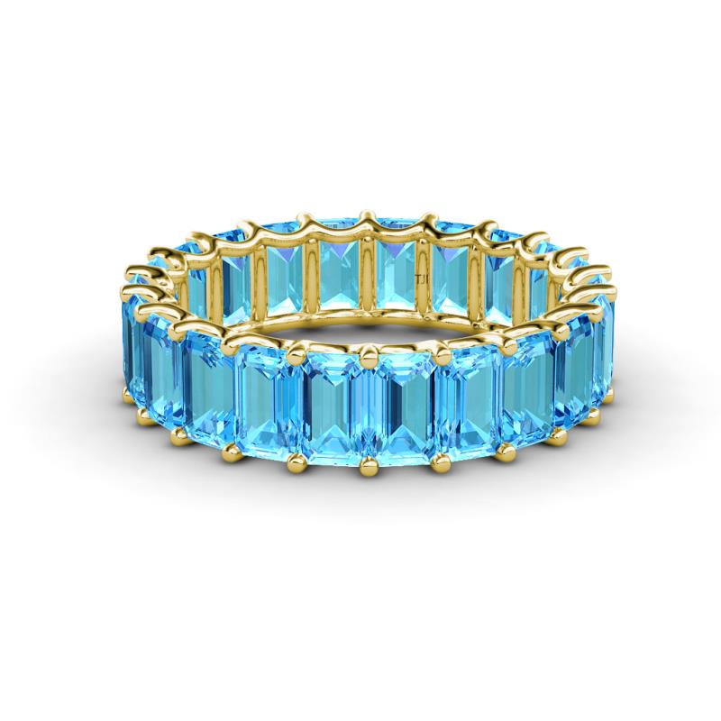 Victoria 5x3 mm Emerald Cut Blue Topaz Eternity Band 
