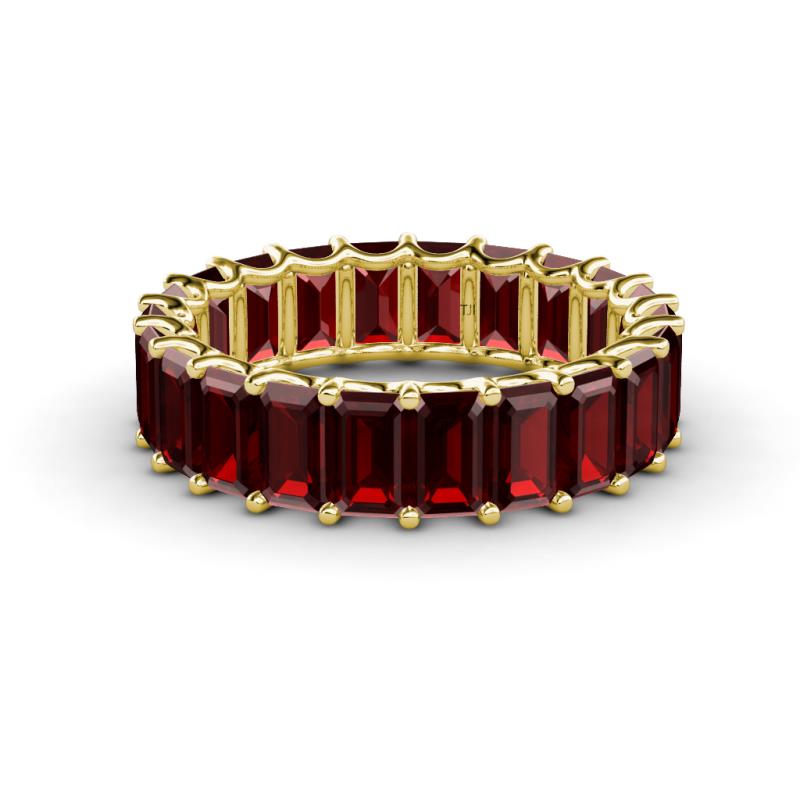 Victoria 5x3 mm Emerald Cut Red Garnet Eternity Band 