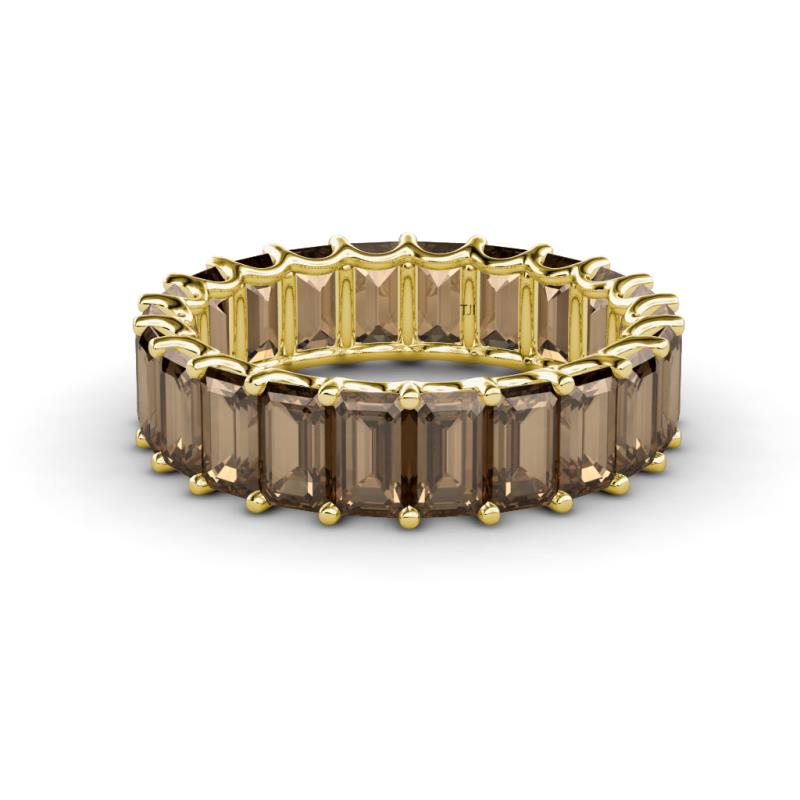 Victoria 5x3 mm Emerald Cut Smoky Quartz Eternity Band 