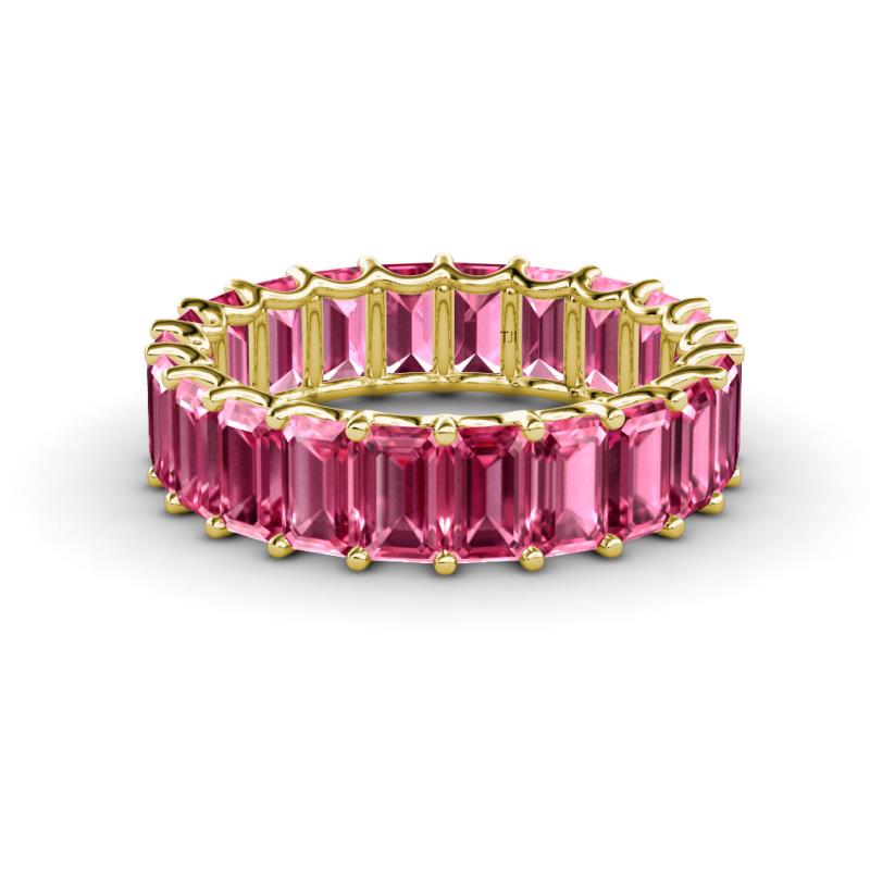 Victoria 5x3 mm Emerald Cut Pink Tourmaline Eternity Band 