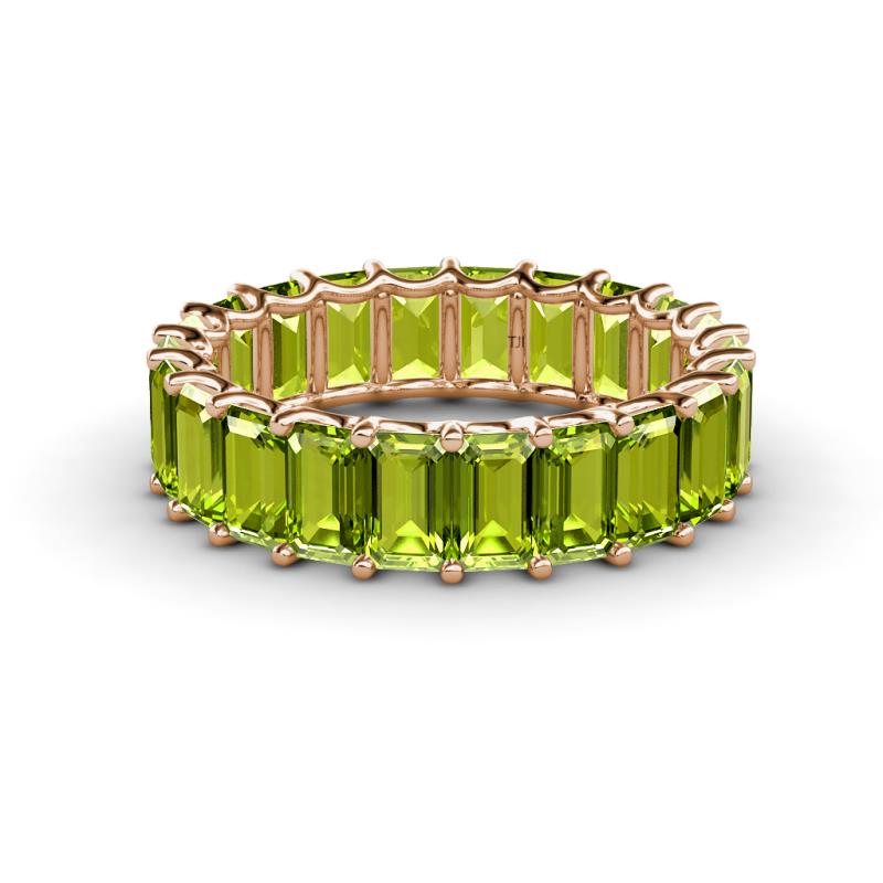 Victoria 5x3 mm Emerald Cut Peridot Eternity Band 