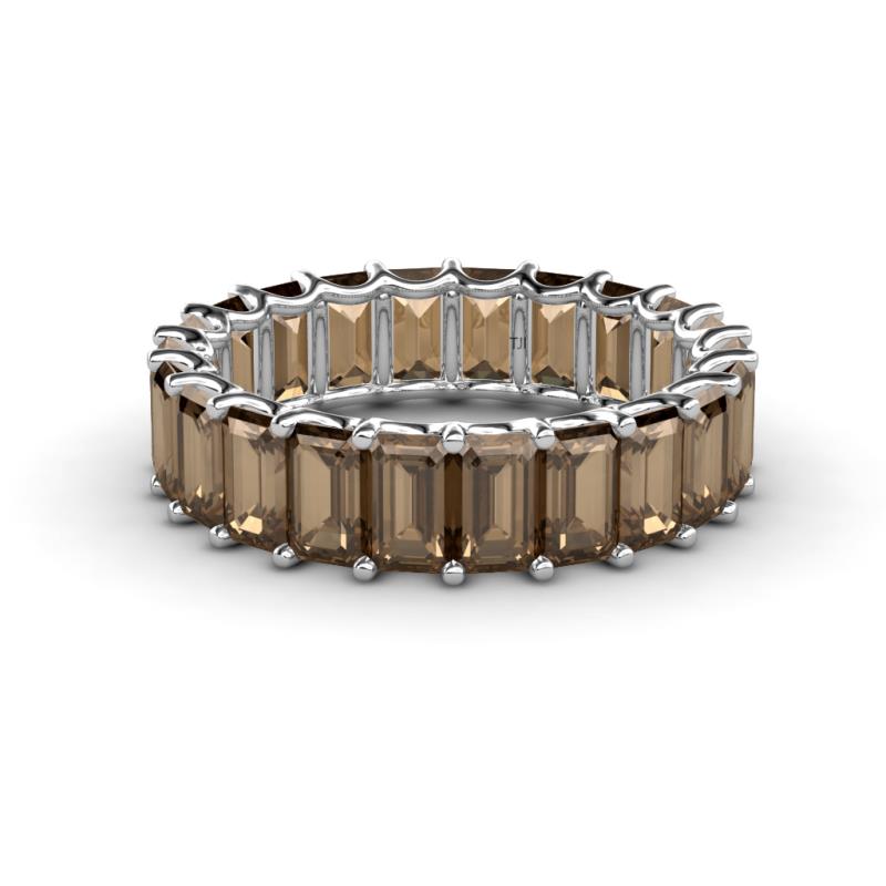 Victoria 5x3 mm Emerald Cut Smoky Quartz Eternity Band 