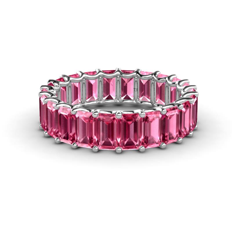 Victoria 5x3 mm Emerald Cut Pink Tourmaline Eternity Band 