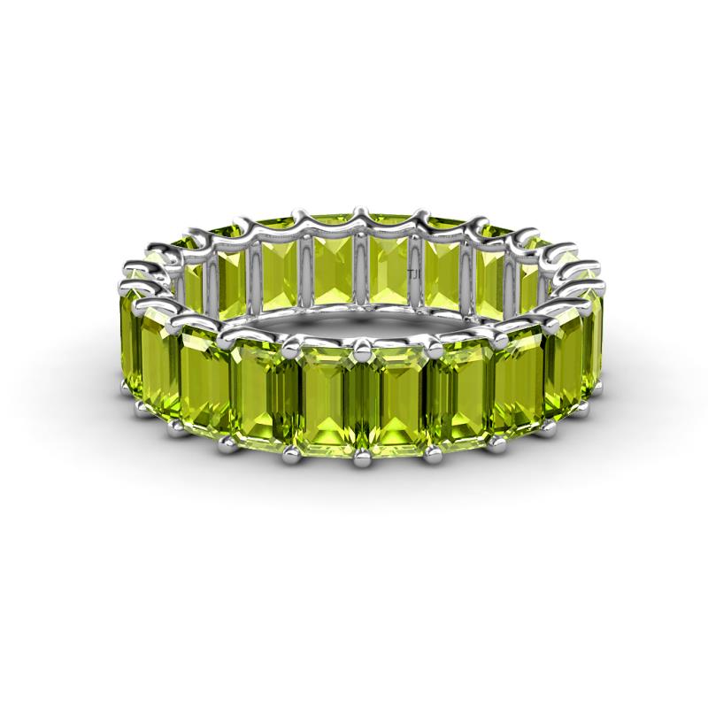 Victoria 5x3 mm Emerald Cut Peridot Eternity Band 