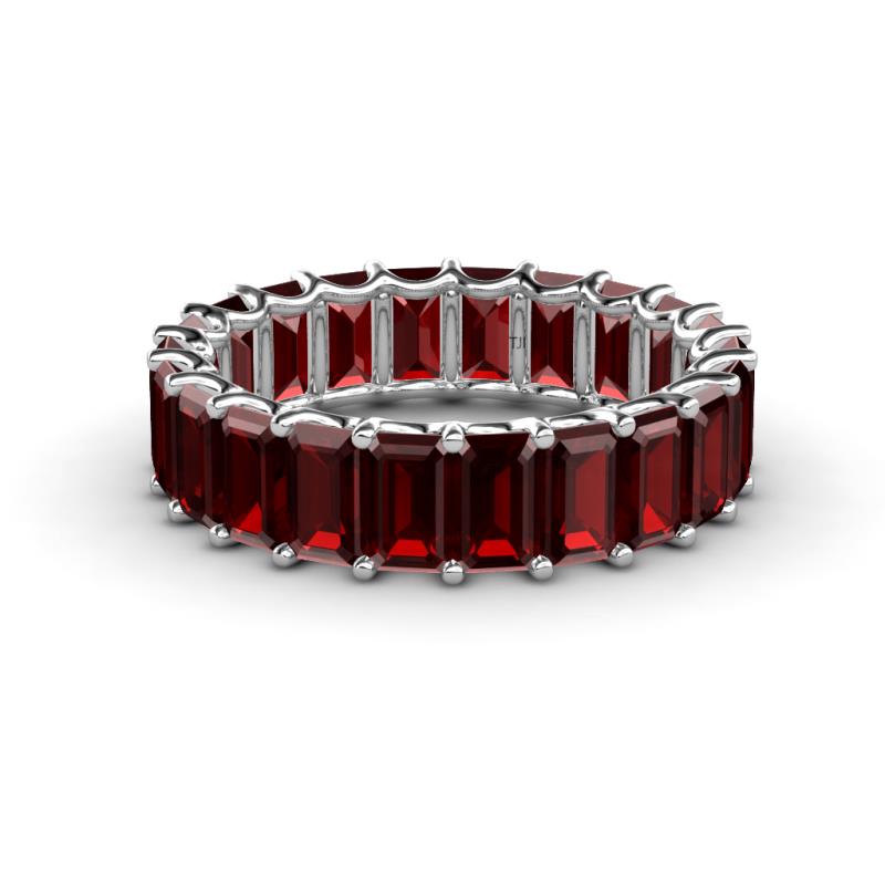 Victoria 5x3 mm Emerald Cut Red Garnet Eternity Band 