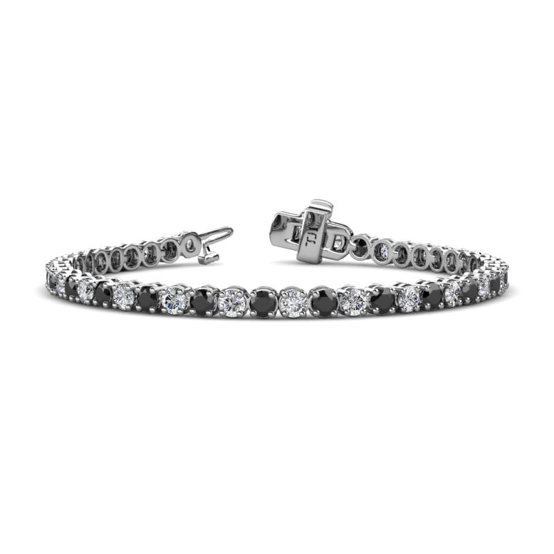 Izarra 3.90 mm Black and White Lab Grown Diamond Eternity Tennis Bracelet 