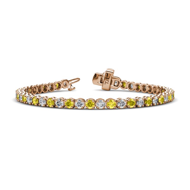 Izarra 3.90 mm Yellow and White Lab Grown Diamond Eternity Tennis Bracelet 