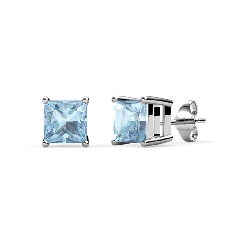 Zoey Aquamarine (4mm) Solitaire Stud Earrings 