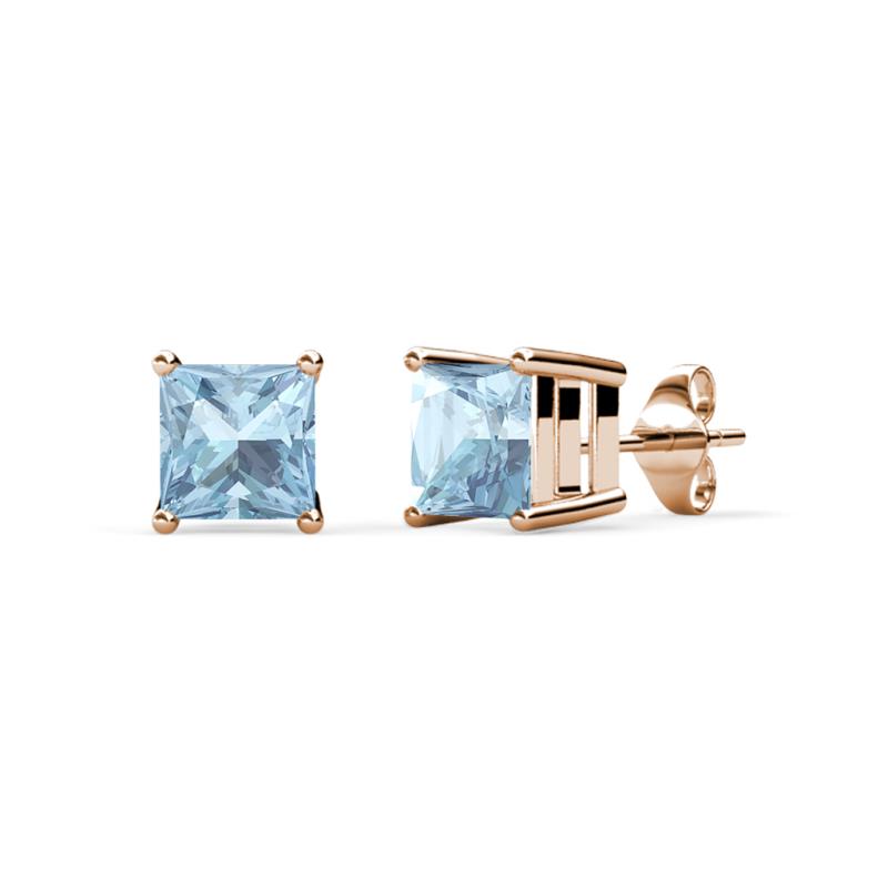 Zoey Aquamarine (4mm) Solitaire Stud Earrings 