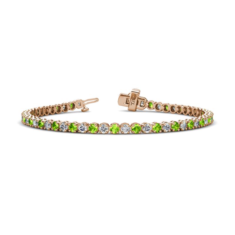 Izarra 2.90 mm Peridot and Lab Grown Diamond Eternity Tennis Bracelet 