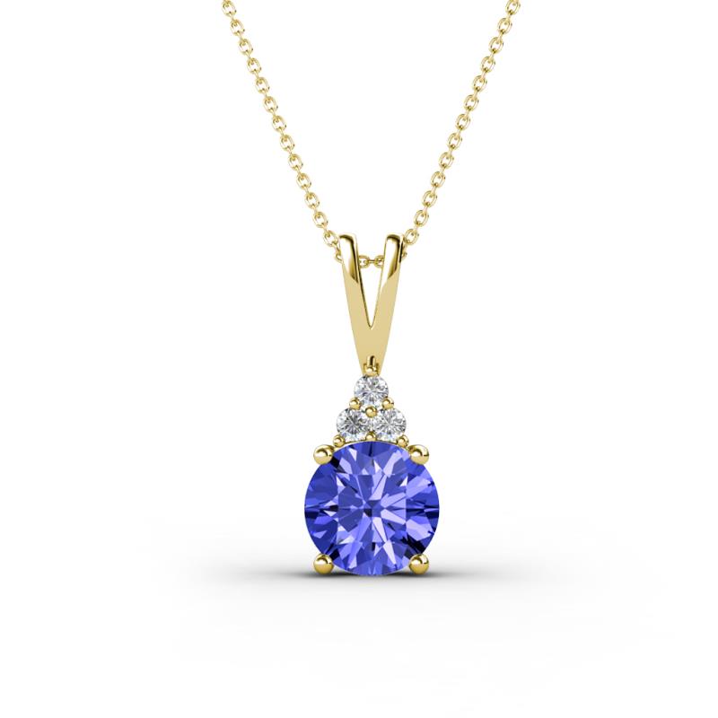 Agatha Round Tanzanite and Diamond Accent Pendant Necklace 