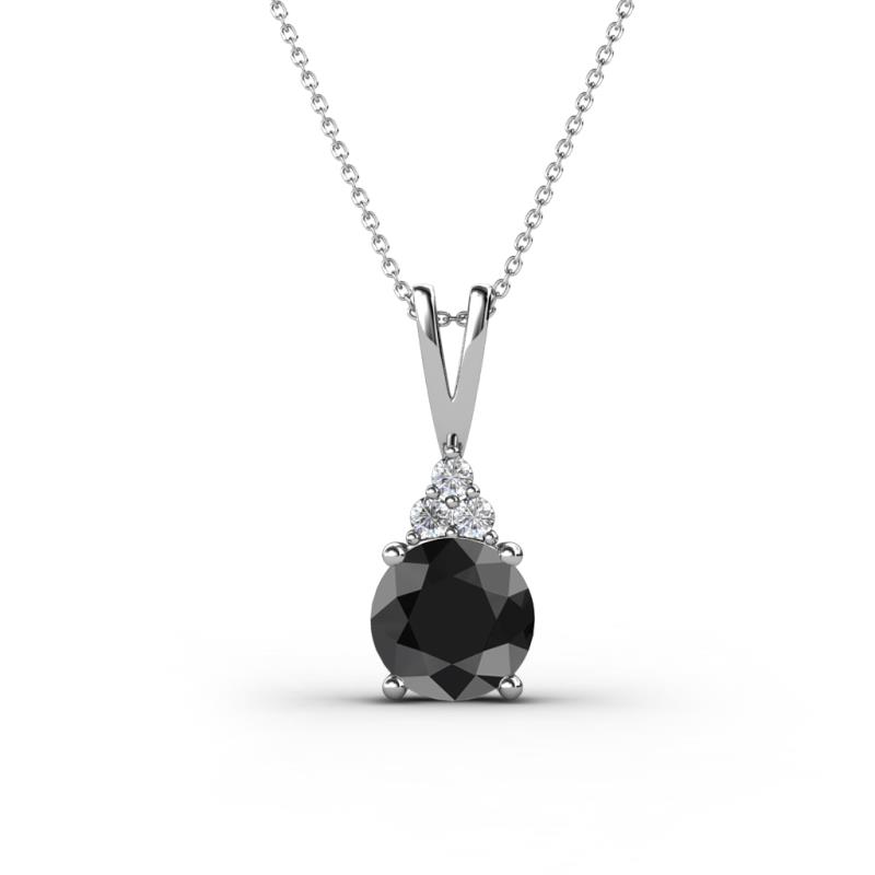 Agatha Round Black Diamond and White Diamond Accent Pendant Necklace 
