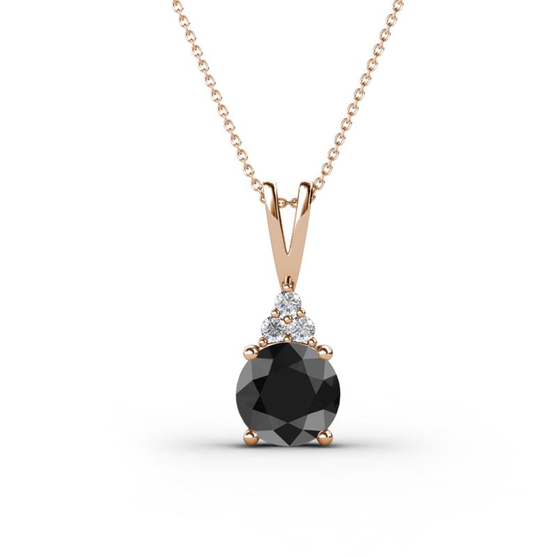 Agatha Round Black Diamond and White Diamond Accent Pendant Necklace 