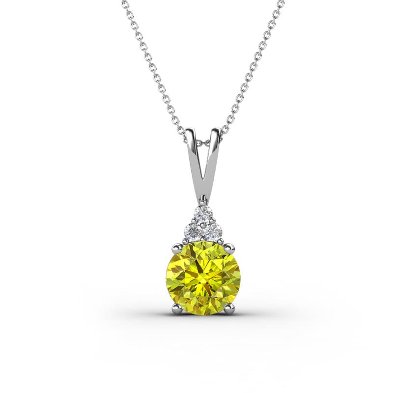 Agatha Round Yellow Diamond and White Diamond Accent Pendant Necklace 