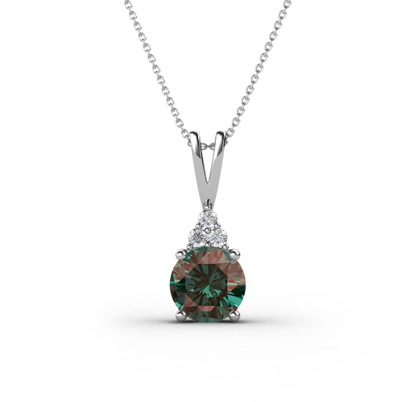 Agatha Round Lab Created Alexandrite and Diamond Accent Pendant Necklace 
