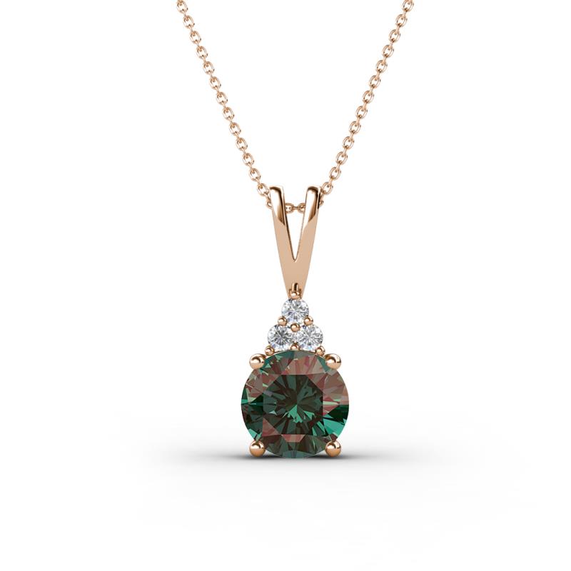 Agatha Round Lab Created Alexandrite and Diamond Accent Pendant Necklace 