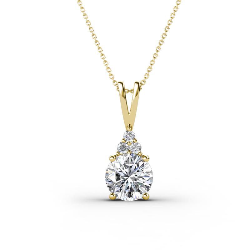 Agatha Round Forever Brilliant Moissanite and Diamond Accent Pendant Necklace 
