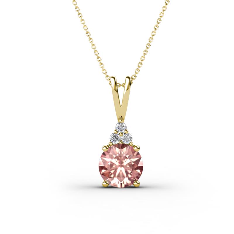 Agatha Round Morganite and Diamond Accent Pendant Necklace 