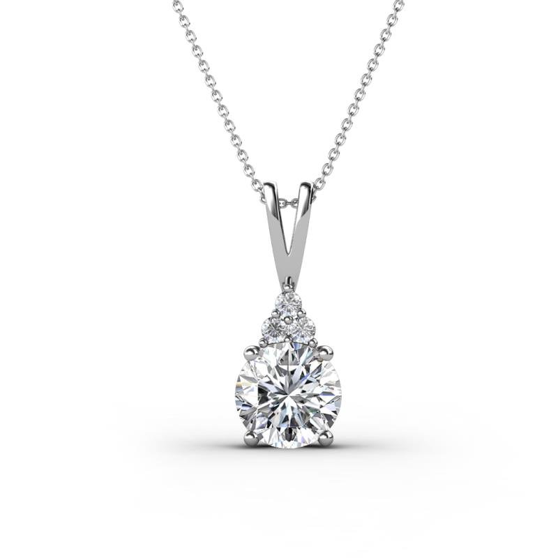 Agatha Round Diamond and Diamond Accent Pendant Necklace 