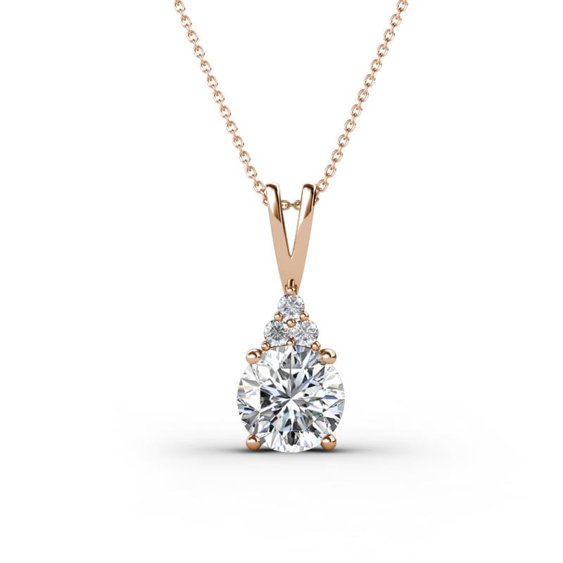 Agatha Round Lab Grown Diamond and Diamond Accent Pendant Necklace 