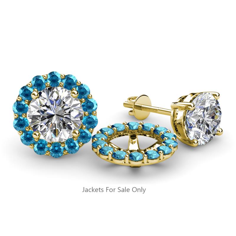 Serena 0.70 ctw (2.00 mm) Round London Blue Topaz Jackets Earrings 