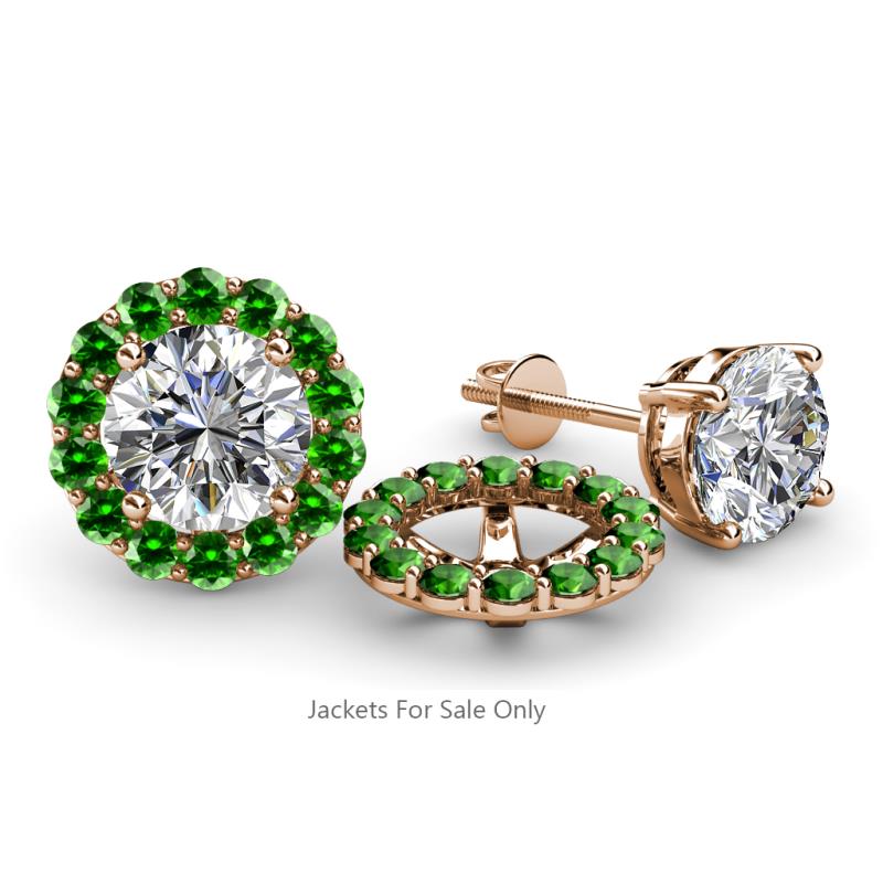 Serena 1.03 ctw (2.00 mm) Round Green Garnet Jackets Earrings 