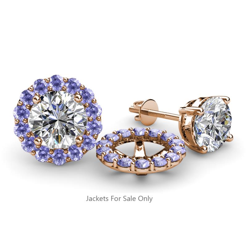 Serena 0.78 ctw (2.00 mm) Round Tanzanite Jackets Earrings 