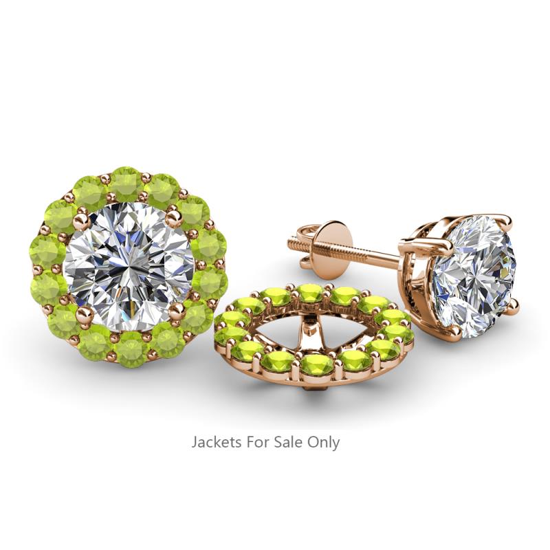 Serena 1.03 ctw (2.00 mm) Round Peridot Jackets Earrings 