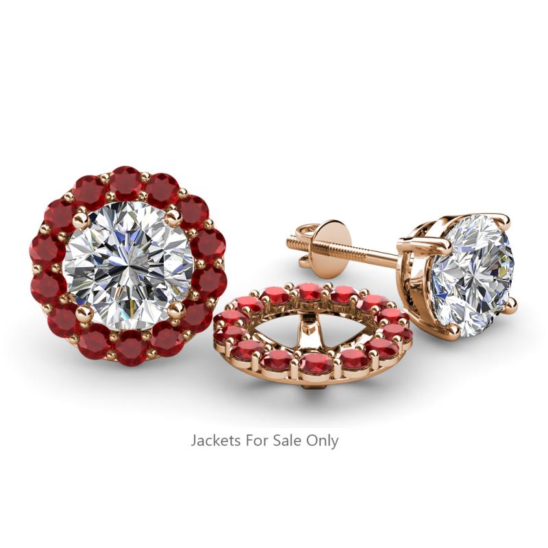 Serena 1.03 ctw (2.00 mm) Round Red Garnet Jackets Earrings 