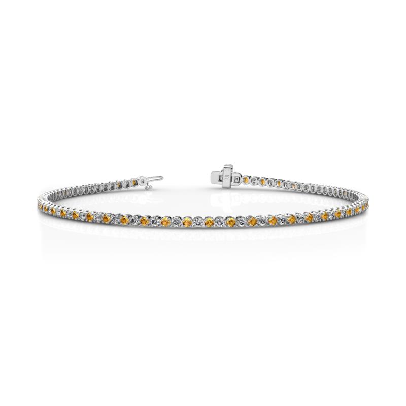 Izarra 2.00 mm Citrine and Diamond Eternity Tennis Bracelet 
