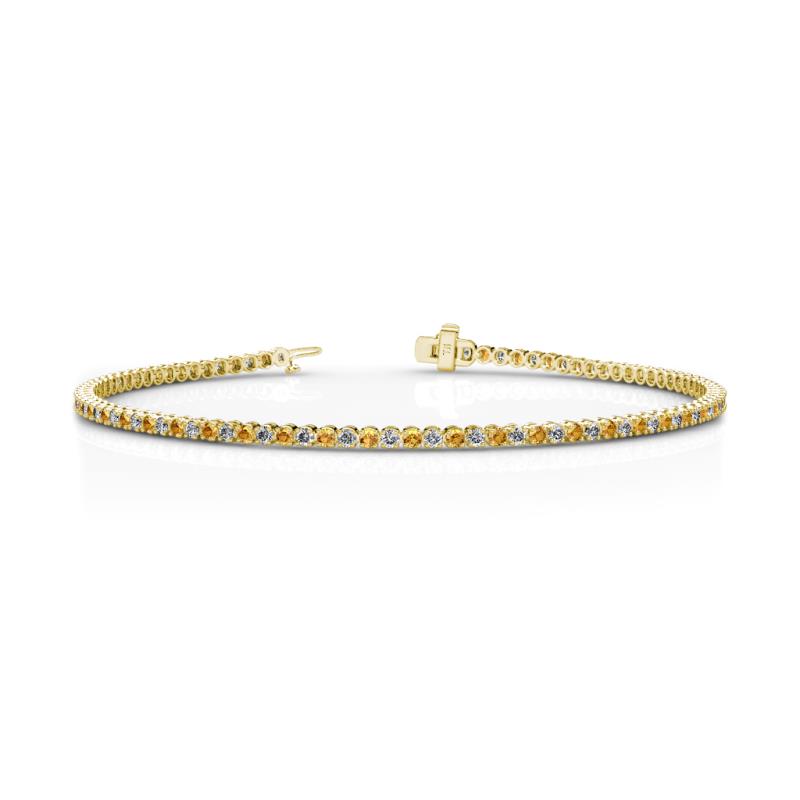 Izarra 2.00 mm Citrine and Diamond Eternity Tennis Bracelet 