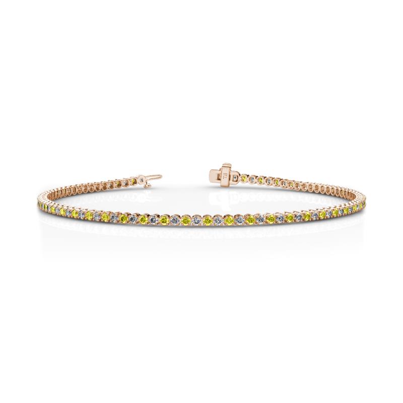 Izarra 1.98 ctw Yellow Diamond and Natural Diamond (2.00 mm) Eternity Tennis Bracelet 
