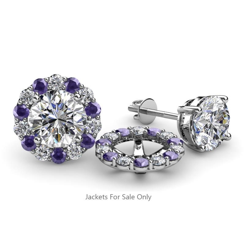 Serena 2.00 mm Round Iolite and Diamond Jacket Earrings 