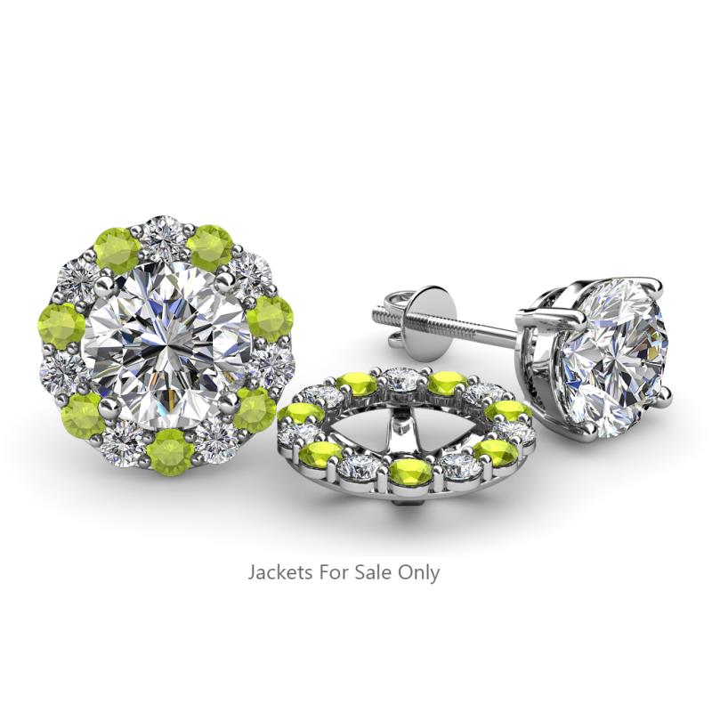 Serena 2.00 mm Round Peridot and Diamond Jacket Earrings 
